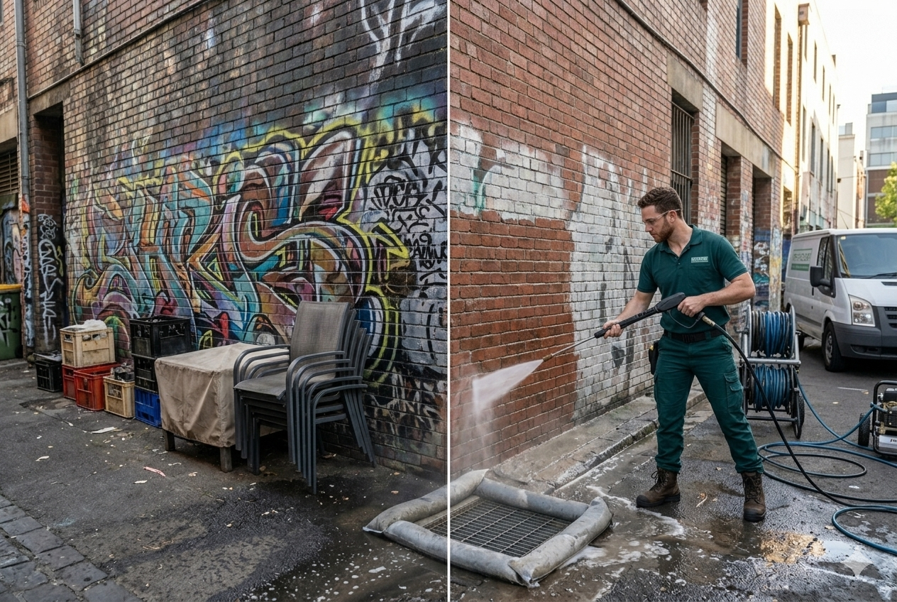Graffiti removal pressure washing Melbourne